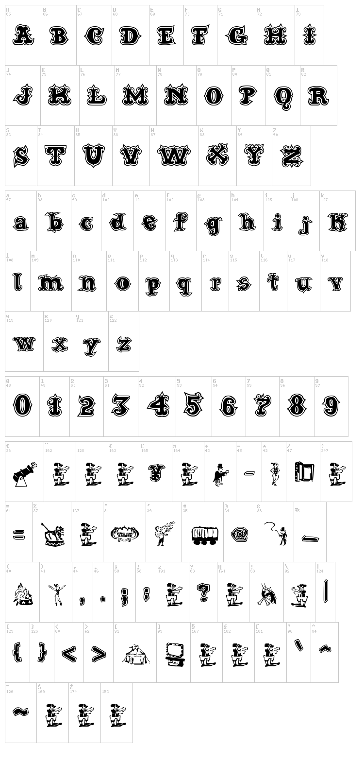 Cordel Circo Mambembe font map